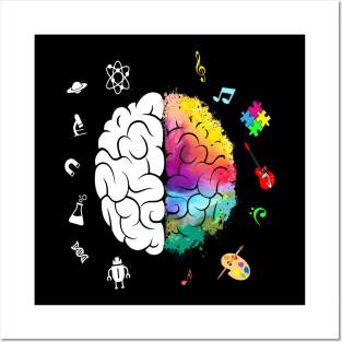 Colorful Brain Science Posters and Art